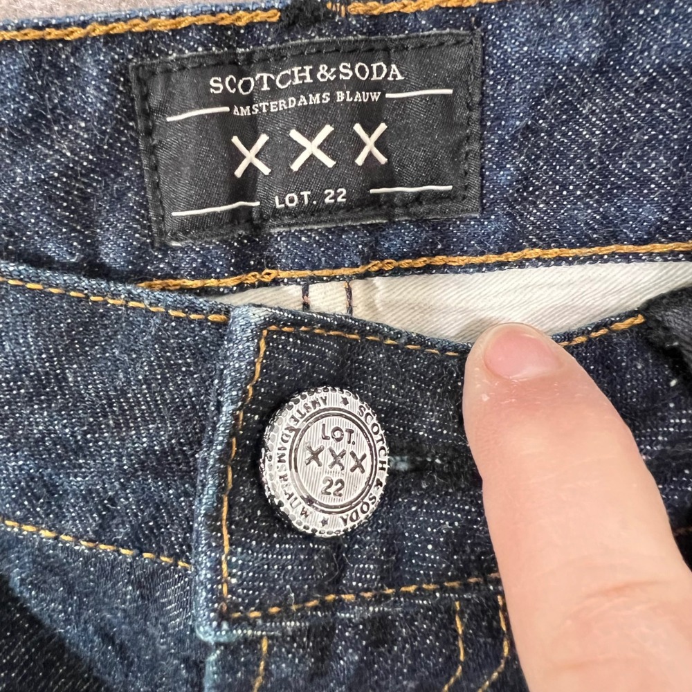 Scotch Soda Amsterdam Blauw Lot 22 Selvedge Dark Slim Fit Denim Jeans Mens 32x32 - Picture 2 of 16
